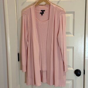 Talbots open sweater and shell combo in pink - Size XL